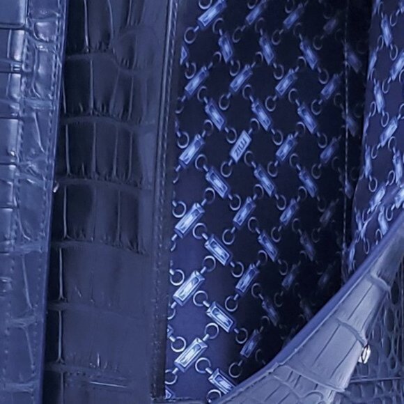 ZILLI Voyageur Wallet in Cornflower Blue Matte Crocodile - Picture 7 of 9